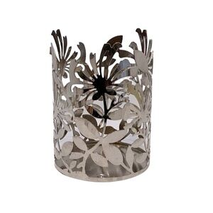 ๐ฆ Bath & Body Works Tall Metal Candle Holder with Flowers
